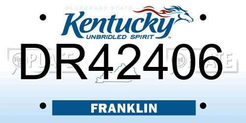 DR42406 Kentucky License Plate