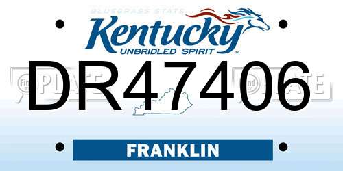 DR47406 Kentucky License Plate