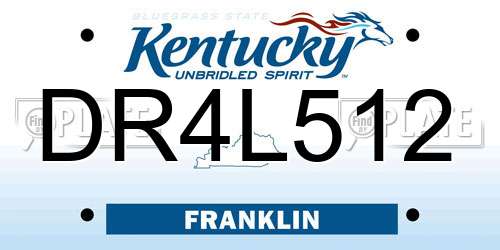 DR4L512 Kentucky License Plate
