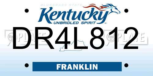 DR4L812 Kentucky License Plate