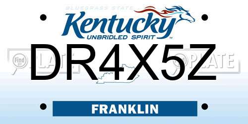 DR4X5Z Kentucky License Plate