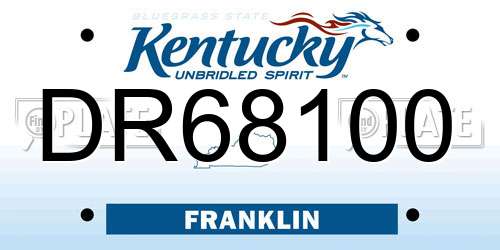 DR68100 Kentucky License Plate