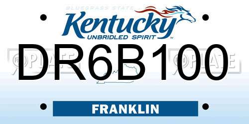 DR6B100 Kentucky License Plate
