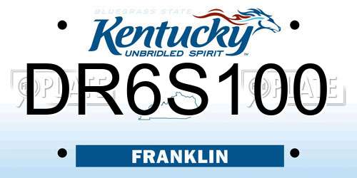 DR6S100 Kentucky License Plate