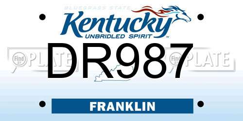 DR987 Kentucky License Plate