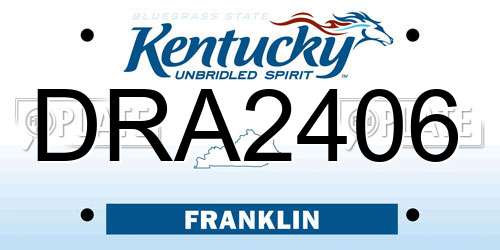 DRA2406 Kentucky License Plate