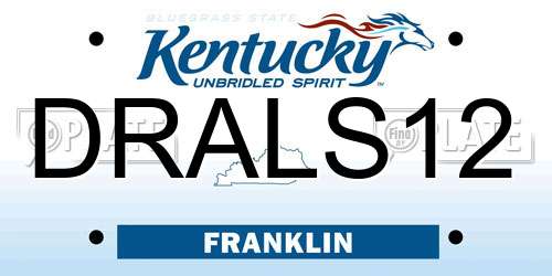 DRALS12 Kentucky License Plate