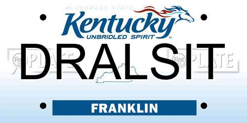 DRALSIT Kentucky License Plate