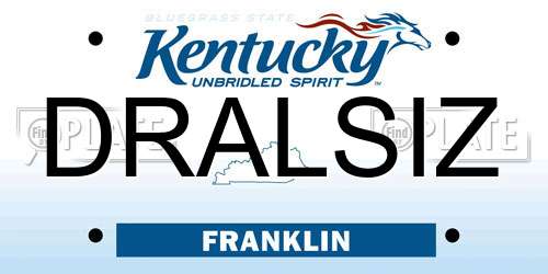 DRALSIZ Kentucky License Plate