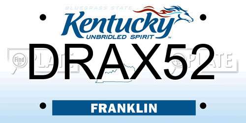 DRAX52 Kentucky License Plate