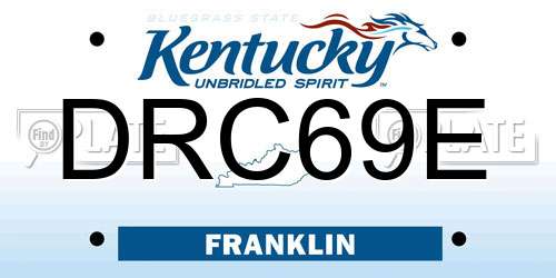DRC69E Kentucky License Plate