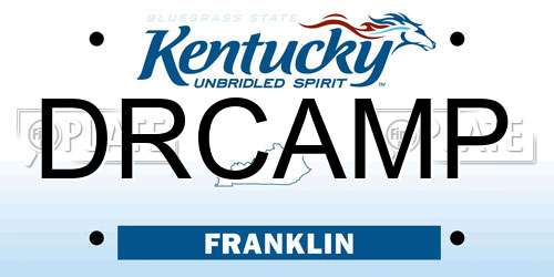 DRCAMP Kentucky License Plate