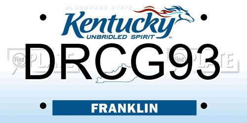 DRCG93 Kentucky License Plate