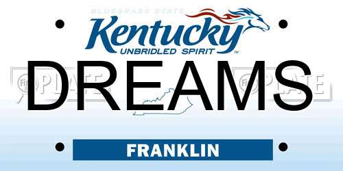 DREAMS Kentucky License Plate