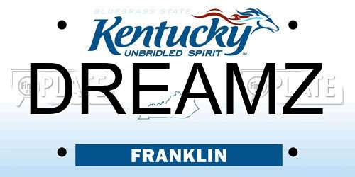 DREAMZ Kentucky License Plate
