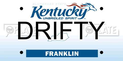 DRIFTY Kentucky License Plate