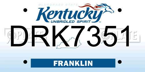 DRK7351 Kentucky License Plate