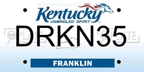 DRKN35 Kentucky License Plate