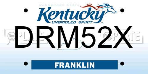 DRM52X Kentucky License Plate