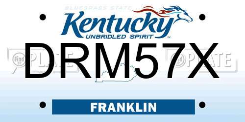 DRM57X Kentucky License Plate