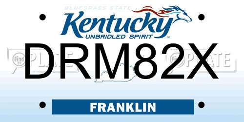 DRM82X Kentucky License Plate