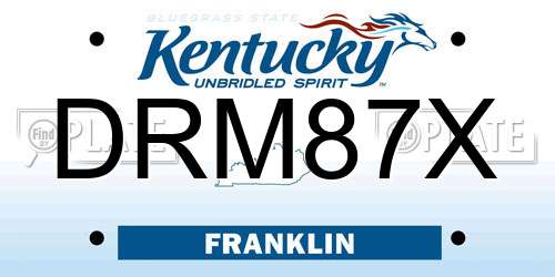 DRM87X Kentucky License Plate