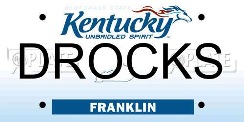 DROCKS Kentucky License Plate