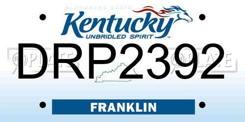 DRP2392 Kentucky License Plate