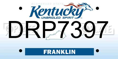 DRP7397 Kentucky License Plate