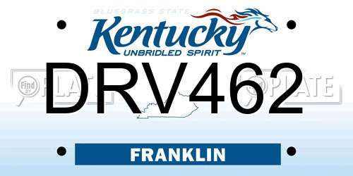 DRV462 Kentucky License Plate