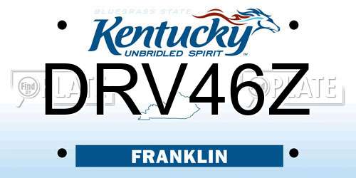 DRV46Z Kentucky License Plate