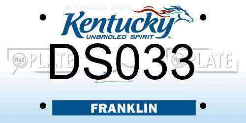 DS033 Kentucky License Plate