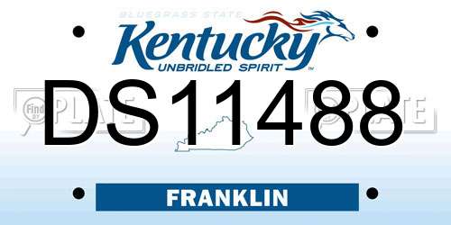 DS11488 Kentucky License Plate