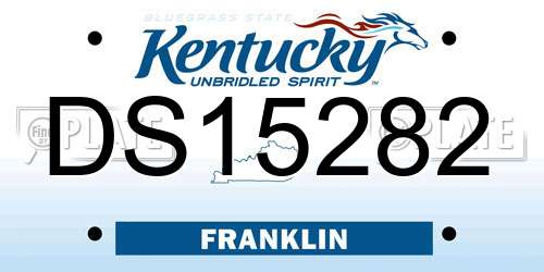 DS15282 Kentucky License Plate