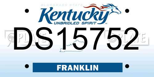 DS15752 Kentucky License Plate