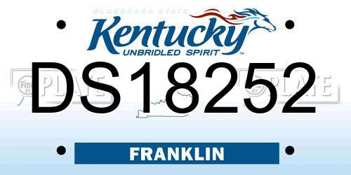 DS18252 Kentucky License Plate