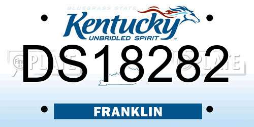 DS18282 Kentucky License Plate