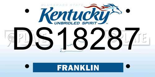 DS18287 Kentucky License Plate