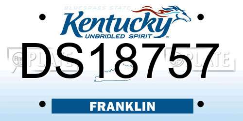 DS18757 Kentucky License Plate