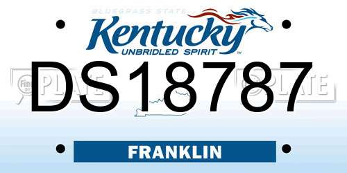 DS18787 Kentucky License Plate
