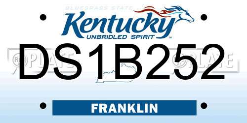 DS1B252 Kentucky License Plate