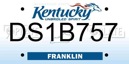 DS1B757 Kentucky License Plate