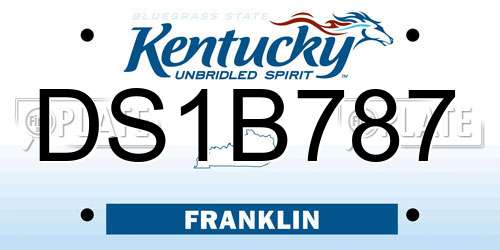 DS1B787 Kentucky License Plate