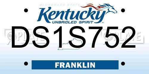 DS1S752 Kentucky License Plate