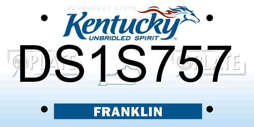 DS1S757 Kentucky License Plate