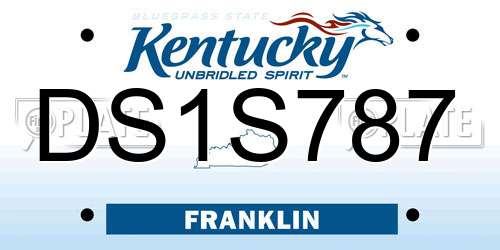 DS1S787 Kentucky License Plate