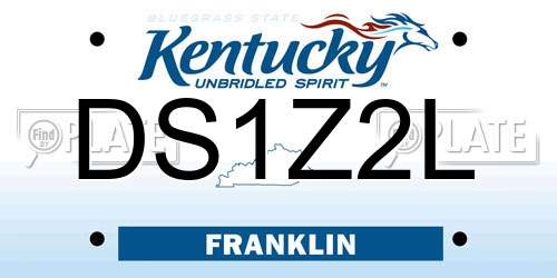 DS1Z2L Kentucky License Plate