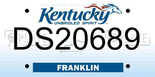 DS20689 Kentucky License Plate
