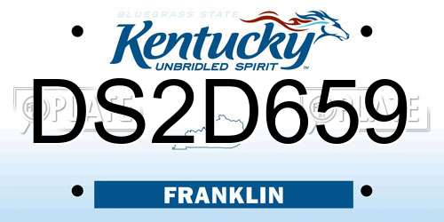 DS2D659 Kentucky License Plate