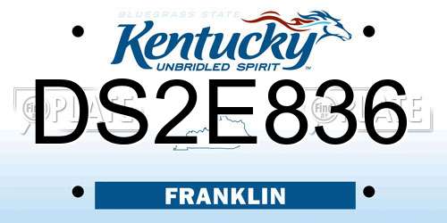DS2E836 Kentucky License Plate